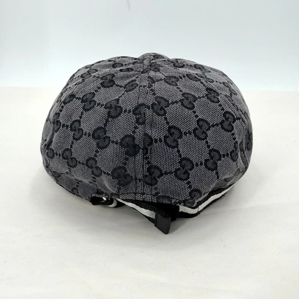 Gucci GG Canvas GG Monogram Logo Web Baseball Cap Hat Mens Large
